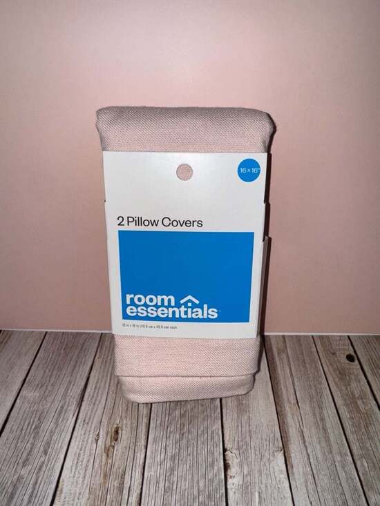 Room Essentials Other - Room Essentials 2pk 16" x 16" Light Pink Pillow Covers